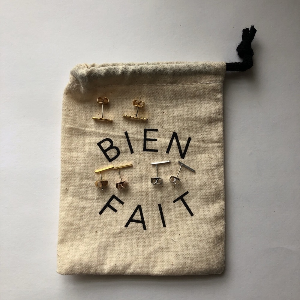 Set of three minimalist madewell earrings